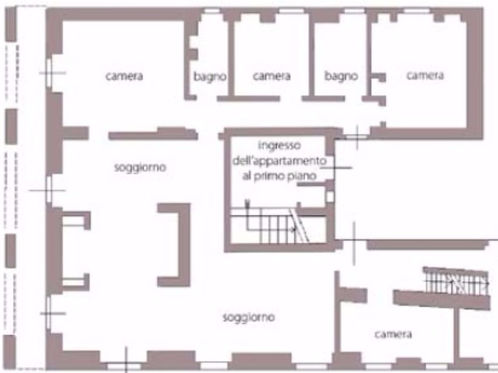 Fiesole porzione Villa piano terreno - Prima parte Pianta piano terra